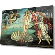 Bay Çağrı Venüsün Doğuşu Sanatsal Cam Tablo, Ev ve Ofis Duvar Dekoru, Hediyelik Büyük Temperli 4 mm Cam Tablo