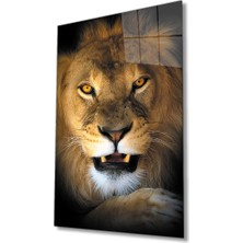 Bay Çağrı Aslan 15 Hayvan Cam Tablo