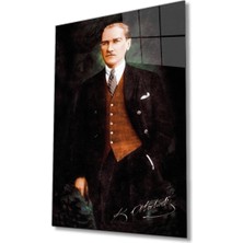 Bay Çağrı Atatürk Cam Tablo 4 mm Dayanıklı Temperli Cam