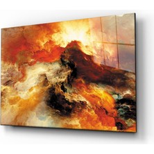 Bay Çağrı Soyut Cam Tablo 4mm Dayanıklı Temperli Cam