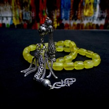 Tesbih Rüyası 925 Ayar Gümüş Aksesuarlı Damla Kehribar Tesbih