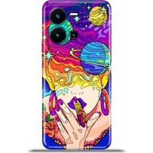 Cupcase Vivo Y35 Kılıf Esnek Silikon Kamera Koruma 4K Desenli Özel Tasarım - Fal