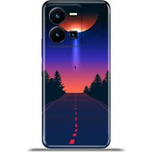 Cupcase Vivo Y35 Kılıf Esnek Silikon Kamera Koruma 4K Desenli Özel Tasarım - Ay Yolu