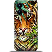 Cupcase Vivo Y35 Kılıf Esnek Silikon Kamera Koruma 4K Desenli Özel Tasarım - Tiger