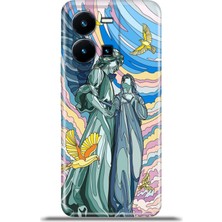 Cupcase Vivo Y35 Kılıf Esnek Silikon Kamera Koruma 4K Desenli Özel Tasarım - Let Peace