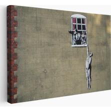 Dekoratifhane Banksy, Kocası Tarafından Basılan Kadın Kanvas TABLO-5093