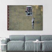 Dekoratifhane Banksy, Kocası Tarafından Basılan Kadın Kanvas TABLO-5093