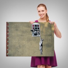 Dekoratifhane Banksy, Kocası Tarafından Basılan Kadın Kanvas TABLO-5093