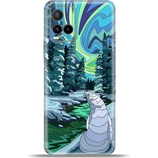 Cupcase Vivo Y33S Kılıf Esnek Silikon Kamera Koruma 4K Desenli Özel Tasarım - Kuzey Isiklari