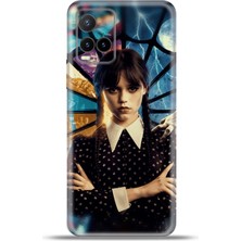 Cupcase Vivo Y33S Kılıf Esnek Silikon Kamera Koruma 4K Desenli Özel Tasarım - Wednesday