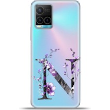 Cupcase Vivo Y33S Kılıf Esnek Silikon Kamera Koruma Kişiye Özel Harfler Flora - N Harfi