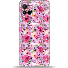 Cupcase Vivo Y33S Kılıf Esnek Silikon Kamera Koruma 4K Desenli Özel Tasarım - Çiçek Boyama