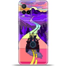 Cupcase Vivo Y33S Kılıf Esnek Silikon Kamera Koruma 4K Desenli Özel Tasarım - Road Trip
