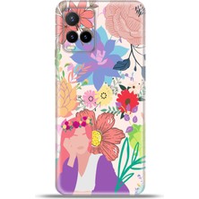 Cupcase Vivo Y33S Kılıf Esnek Silikon Kamera Koruma 4K Desenli Özel Tasarım - Flora Girl