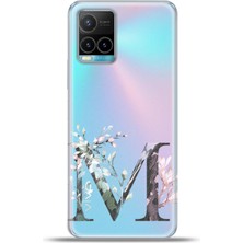 Cupcase Vivo Y33S Kılıf Esnek Silikon Kamera Koruma Kişiye Özel Harfler Flora - M Harfi