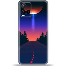 Cupcase Vivo Y32 Kılıf Esnek Silikon Kamera Koruma 4K Desenli Özel Tasarım - Ay Yolu