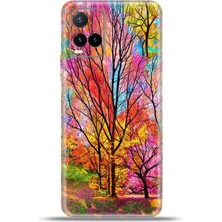 Cupcase Vivo Y32 Kılıf Esnek Silikon Kamera Koruma 4K Desenli Özel Tasarım - Sihirli Orman