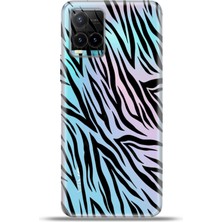 Cupcase Vivo Y32 Kılıf Esnek Silikon Kamera Koruma 4K Desenli Özel Tasarım - Zebra Mod