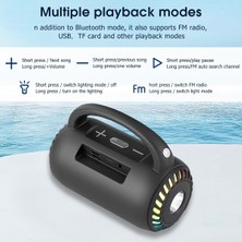 Jingyi Bluetooth Hoparlör, Dış Mekan Suya Dayanıklı Taşınabilir Hoparlör Bluetooth Kablosuz, Seyahat ve Yürüyüş Flaş Aydınlatmalı, Subwoofer'lı 5.3bluetooth Versiyonu (Siyah) (Yurt Dışından)