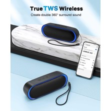 Jingyi Bluetooth Hoparlörler, Tws'li Suya Dayanıklı Taşınabilir Hoparlörler, 24 Çalma Süresi, Stereo Ses, Ev Için Kablosuz Duş Havuz Plaj Dış Mekan (Mavi) (Yurt Dışından)