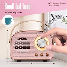 Jingyi Retro Bluetooth Hoparlör, Fm Radyolu Sevimli Mini Hoparlör, Ev Dış Mekan Seyahati Için Tws'li Taşınabilir Kablosuz Hoparlör, Kitaplık Hoparlörü, Klasik Dekor, Kızlar, Gençler, Kadı (Yurt Dışından)