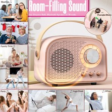 Jingyi Retro Bluetooth Hoparlör, Fm Radyolu Sevimli Mini Hoparlör, Ev Dış Mekan Seyahati Için Tws'li Taşınabilir Kablosuz Hoparlör, Kitaplık Hoparlörü, Klasik Dekor, Kızlar, Gençler, Kadı (Yurt Dışından)