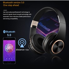 Jingyi Mp3 Çalar Gürültü Önleyici Kulaklıklar Blutooth T8 Ses Kablosu ile Katlanabilir Bluetooth Kulaklık Hedset Kulaklık Büyük Kulak Telefonları (Yurt Dışından)