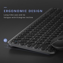 Jingyi Jelly Comb Kablosuz Klavye ve Fare Kombinasyonu 2.4g Ince Ergonomik Sessiz Klavye ve Windows Dizüstü Bilgisayar Için Yuvarlak Tuşlu Fare (Yurt Dışından)