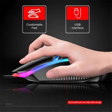 Jingyi Ryra Gamer Klavye ve Fare Kombinasyonu Seti Rgb LED 104 Tuşlu Kablolu Su Geçirmez Oyun Klavyesi Fare Dizüstü Dizüstü Masaüstü Pc Tablet (Yurt Dışından)