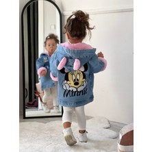 Ysfer Butik Kız Çocuk Kot Mont Minie Mouse