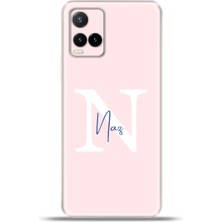 Cupcase Vivo Y32 Kılıf Silikon Esnek Kamera Koruma Kişiye Özel Isim Harf Zao Pembe - N