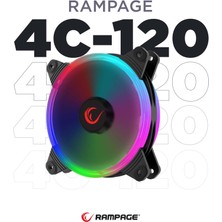 Rampage 4C-120 12cm Double Ring 5 Renk Ledli Gökkuşağı Rainbow Kasa Fanı