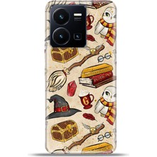 Cupcase Vivo Y22S Kılıf Esnek Silikon Kamera Koruma 4K Desenli Özel Tasarım - Gryffindor
