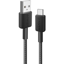 Anker 322 USB-C to USB-A 1.8m Şarj/Data Kablosu - Siyah - 30W Güç Destekli -  A81H6 (Anker Türkiye Garantili)