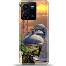 Cupcase Vivo Y22S Kılıf Esnek Silikon Kamera Koruma 4K Desenli Özel Tasarım - Kızıl Istanbul