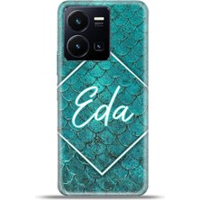 Cupcase Vivo Y22S Kılıf Silikon Esnek Kamera Koruma Kişiye Özel Isim - Pullu