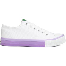 Benetton BN-90176-2 - 3374 Beyaz Lila - Kadın Spor Ayakkabı