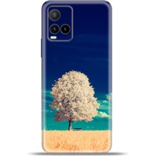 Cupcase Vivo Y21S Kılıf Esnek Silikon Kamera Koruma 4K Desenli Özel Tasarım - Yalnız Agac