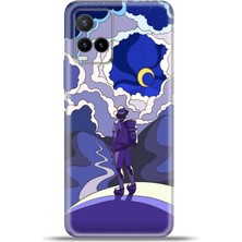 Cupcase Vivo Y21S Kılıf Esnek Silikon Kamera Koruma 4K Desenli Özel Tasarım - Gece Kasifi