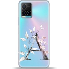 Cupcase Vivo Y21S Kılıf Esnek Silikon Kamera Koruma Kişiye Özel Harfler Flora - A Harfi