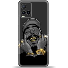 Cupcase Vivo Y21S Kılıf Esnek Silikon Kamera Koruma 4K Desenli Özel Tasarım - Post Malone