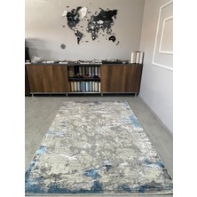 Galaksi Home  Dokuma Halı Mavi Krem B145A Salon Halısı Oturma Odası Halısı Koridor Halısı