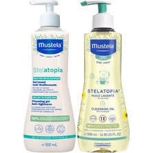Mustela Stelatopia Krem Şampuan 500 ml + Temizleme Yağı 500  ml