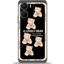 Cupcase Vivo Y16 Kılıf Esnek Silikon Kamera Koruma 4K Desenli Özel Tasarım - Lucky Bear