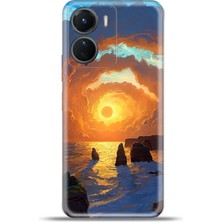 Cupcase Vivo Y16 Kılıf Esnek Silikon Kamera Koruma 4K Desenli Özel Tasarım - Gündoğumu