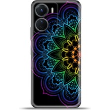 Cupcase Vivo Y16 Kılıf Esnek Silikon Kamera Koruma 4K Desenli Özel Tasarım - Renkli Mandala