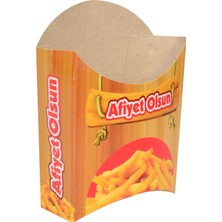 Miyo Ambalaj Patates Cips Kutusu 3000'li Paket 11X12 cm Krome Karton Baskılı Ambalaj
