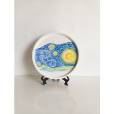 Kedi Creative Arts Yıldızlı Gece Dekoratif Beton Tepsi Sunumluk