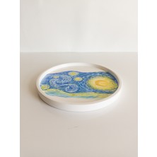 Kedi Creative Arts Yıldızlı Gece Dekoratif Beton Tepsi Sunumluk