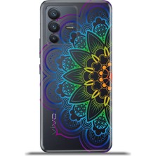 Cupcase Vivo V23 5g Kılıf Esnek Silikon Kamera Koruma 4K Desenli Özel Tasarım - Renkli Mandala